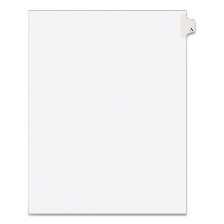 Preprinted Legal Exhibit Side Tab Index Dividers, Avery Style, 26-Tab, A, 11 X 8.5, White, 25/pack, (1401) - AVE01401