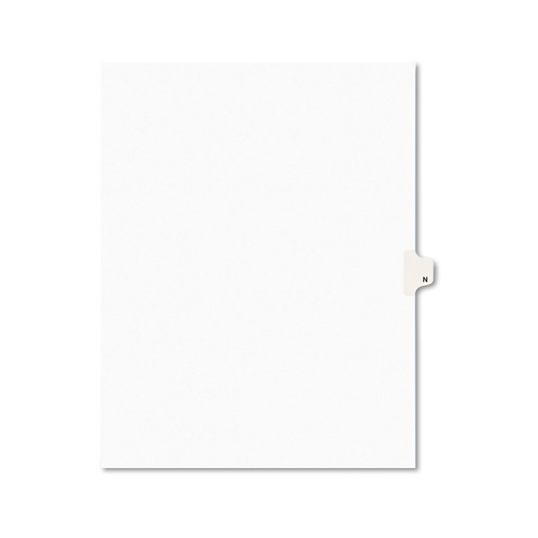 Preprinted Legal Exhibit Side Tab Index Dividers, Avery Style, 26-Tab, N, 11 X 8.5, White, 25/pack, (1414) - AVE01414