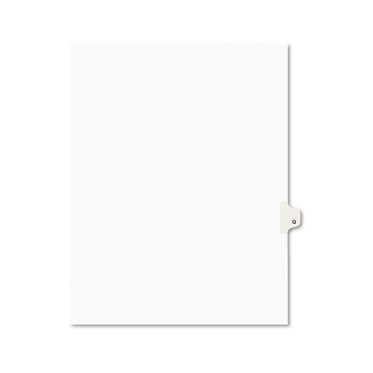 Preprinted Legal Exhibit Side Tab Index Dividers, Avery Style, 26-Tab, Q, 11 X 8.5, White, 25/pack, (1417) - AVE01417