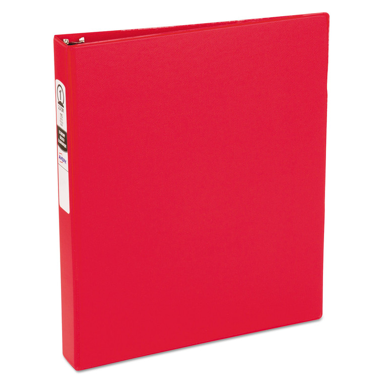 Economy Non-View Binder With Round Rings, 3 Rings, 1" Capacity, 11 X 8.5, Red, (3310) - AVE03310