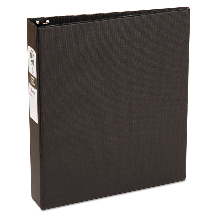 Economy Non-View Binder With Round Rings, 3 Rings, 1.5" Capacity, 11 X 8.5, Black, (3401) - AVE03401