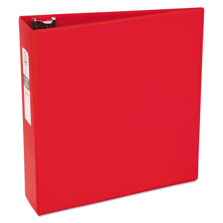 Economy Non-View Binder With Round Rings, 3 Rings, 3" Capacity, 11 X 8.5, Red, (3608) - AVE03608