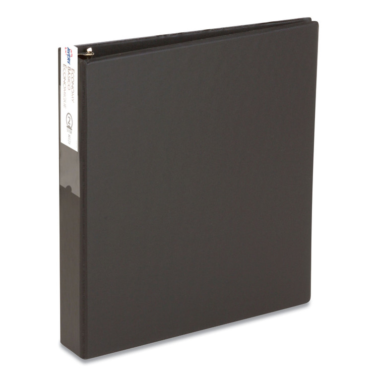 Economy Non-View Binder With Round Rings, 3 Rings, 2" Capacity, 11 X 8.5, Black, (4501) - AVE04501