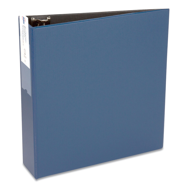 Economy Non-View Binder With Round Rings, 3 Rings, 3" Capacity, 11 X 8.5, Blue, (4600) - AVE04600