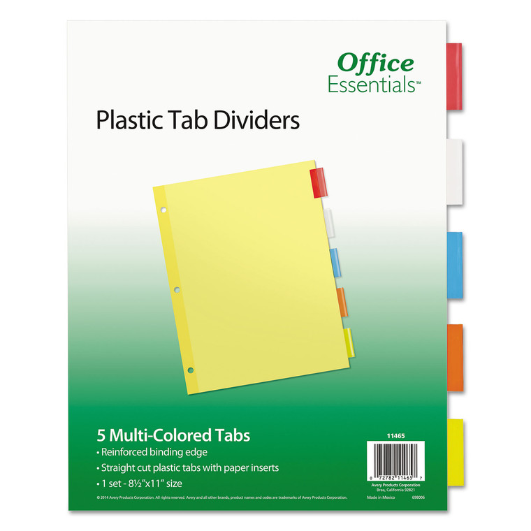 Plastic Insertable Dividers, 5-Tab, Letter - AVE11465