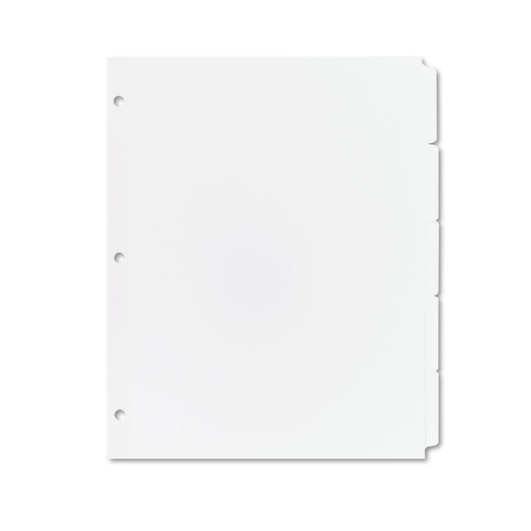 Write And Erase Plain-Tab Paper Dividers, 5-Tab, Letter, White, 36 Sets - AVE11506