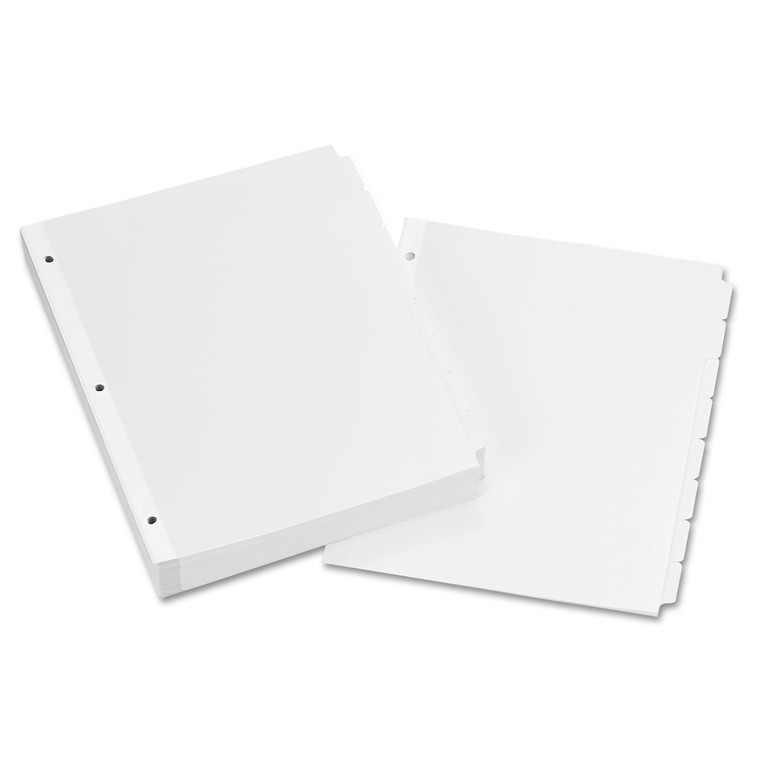 Write And Erase Plain-Tab Paper Dividers, 8-Tab, Letter, White, 24 Sets - AVE11507