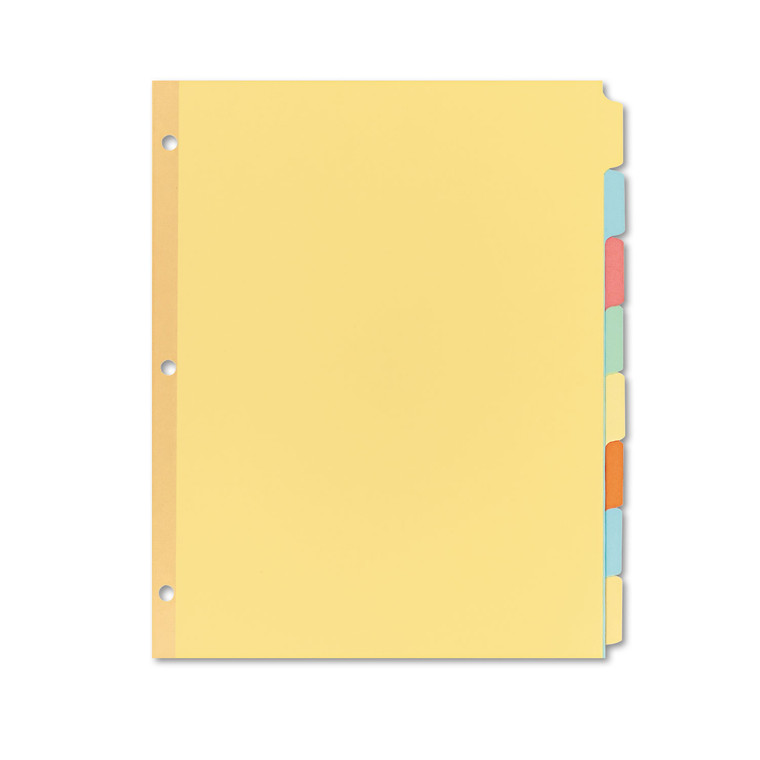 Write And Erase Plain-Tab Paper Dividers, 8-Tab, Letter, Multicolor, 24 Sets - AVE11509