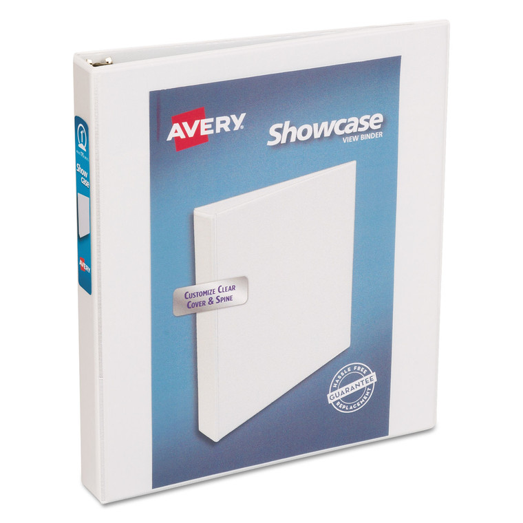 Showcase Economy View Binder With Round Rings, 3 Rings, 1" Capacity, 11 X 8.5, White - AVE19601