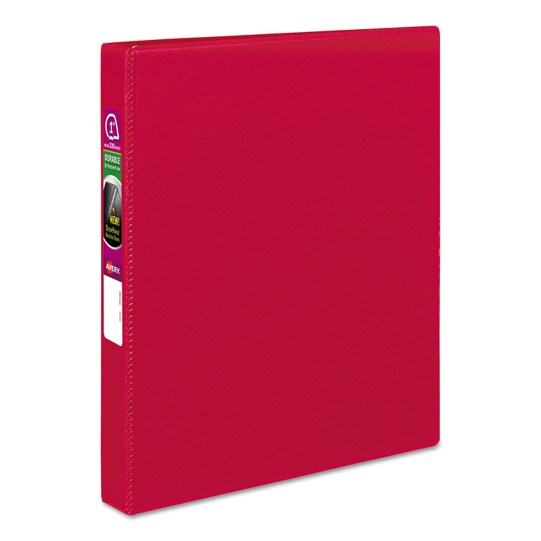 Durable Non-View Binder With Durahinge And Slant Rings, 3 Rings, 1" Capacity, 11 X 8.5, Red - AVE27201