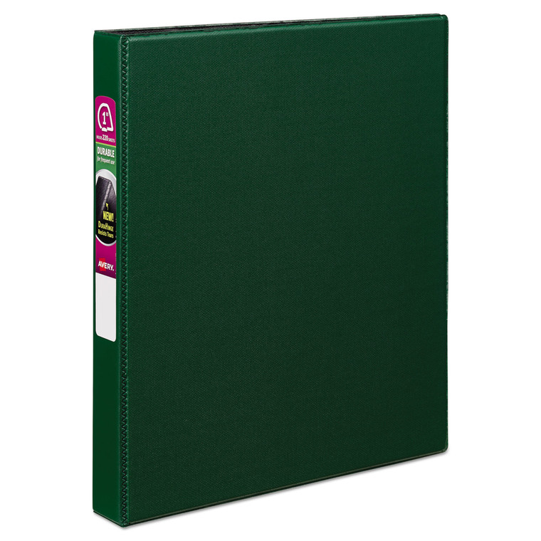Durable Non-View Binder With Durahinge And Slant Rings, 3 Rings, 1" Capacity, 11 X 8.5, Green - AVE27253