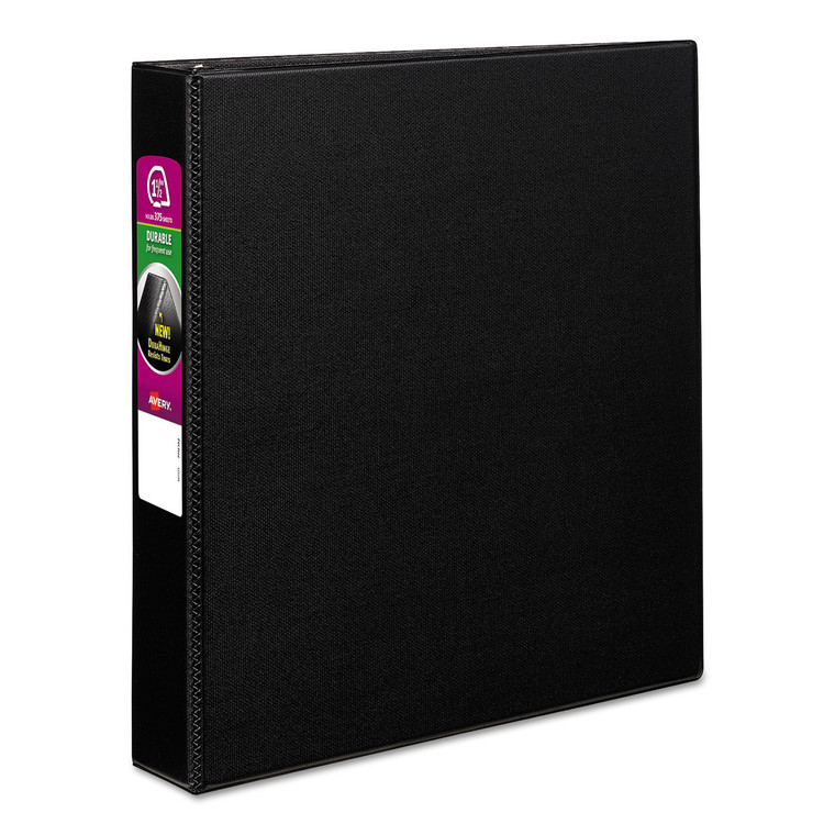 Durable Non-View Binder With Durahinge And Slant Rings, 3 Rings, 1.5" Capacity, 11 X 8.5, Black - AVE27350