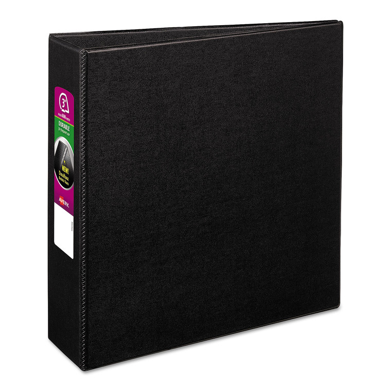 Durable Non-View Binder With Durahinge And Slant Rings, 3 Rings, 3" Capacity, 11 X 8.5, Black - AVE27650