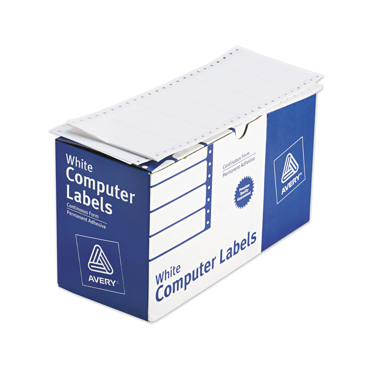 Dot Matrix Printer Mailing Labels, Pin-Fed Printers, 1.94 X 4, White, 5,000/box - AVE4022