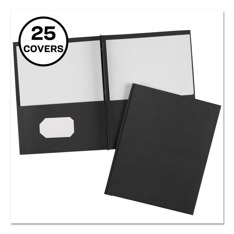Two-Pocket Folder, Prong Fastener, 0.5" Capacity, 11 X 8.5, Black, 25/box - AVE47978