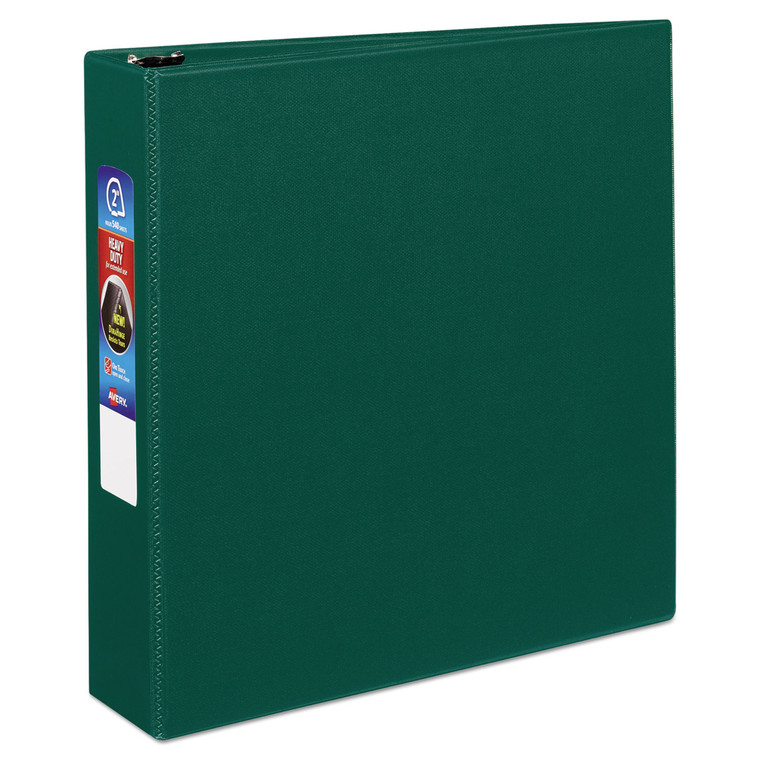 Heavy-Duty Non-View Binder With Durahinge And One Touch Ezd Rings, 3 Rings, 2" Capacity, 11 X 8.5, Green - AVE79782