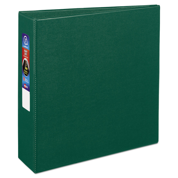 Heavy-Duty Non-View Binder With Durahinge And Locking One Touch Ezd Rings, 3 Rings, 3" Capacity, 11 X 8.5, Green - AVE79783