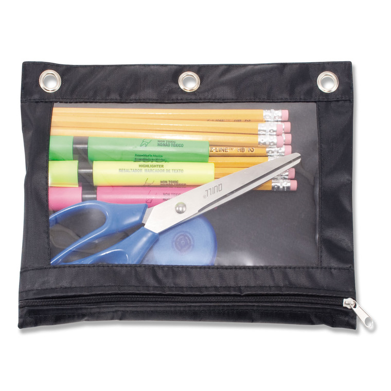 Binder Pencil Pouch, 10 X 7 3/8, Black/clear - AVT67024