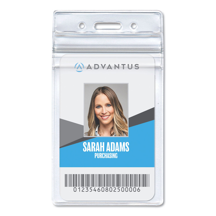 Resealable Id Badge Holder, Vertical, 3.68 X 5, Frosted, 50/pack - AVT75524