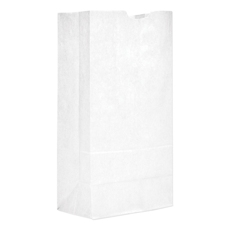 Grocery Paper Bags, 40 Lbs Capacity, #20, 8.25"w X 5.94"d X 16.13"h, White, 500 Bags - BAGGW20500