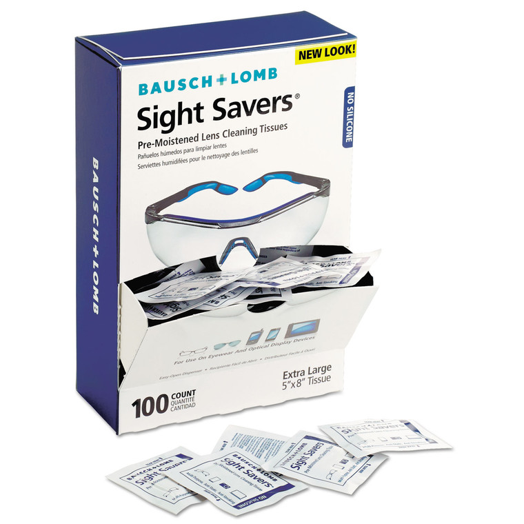 7930-01-680-9882, Sight Savers Premoistened Lens Cleaning Tissues, 8 X 5, 100/box, 10 Box/carton - BAL8574GMCT