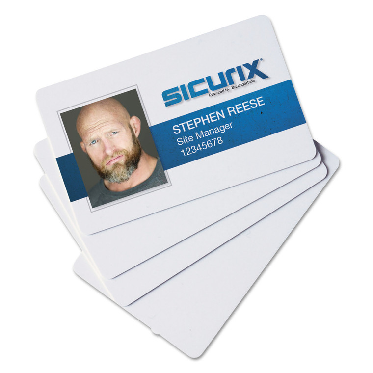 Sicurix Blank Id Card, 2 1/8 X 3 3/8, White, 100/pack - BAU80300