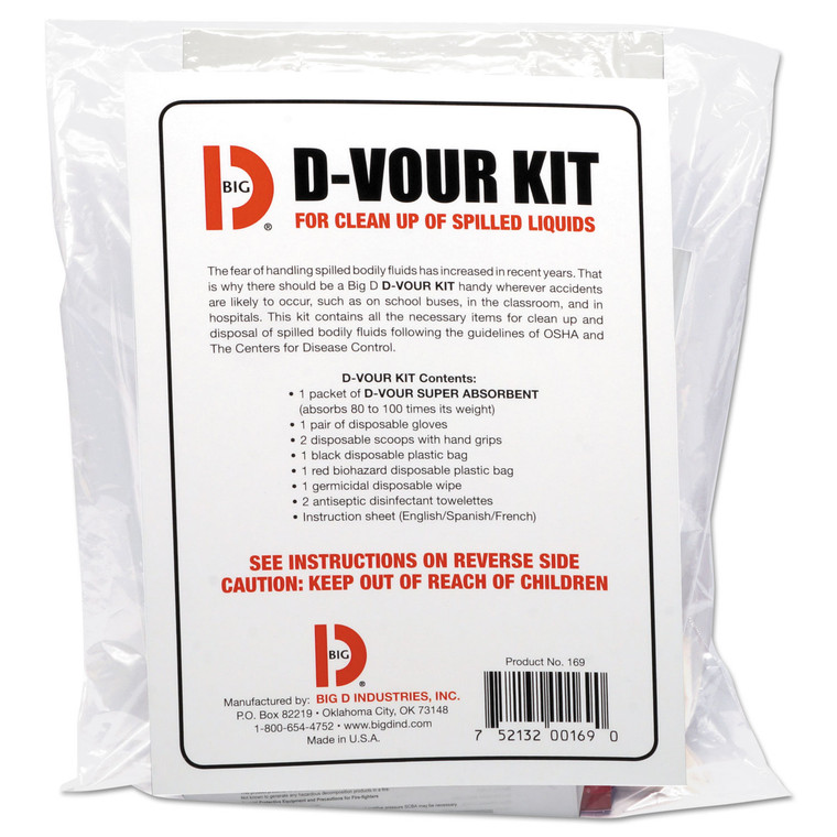 D'vour Clean-Up Kit, Powder, All Inclusive Kit, 6/carton - BGD169