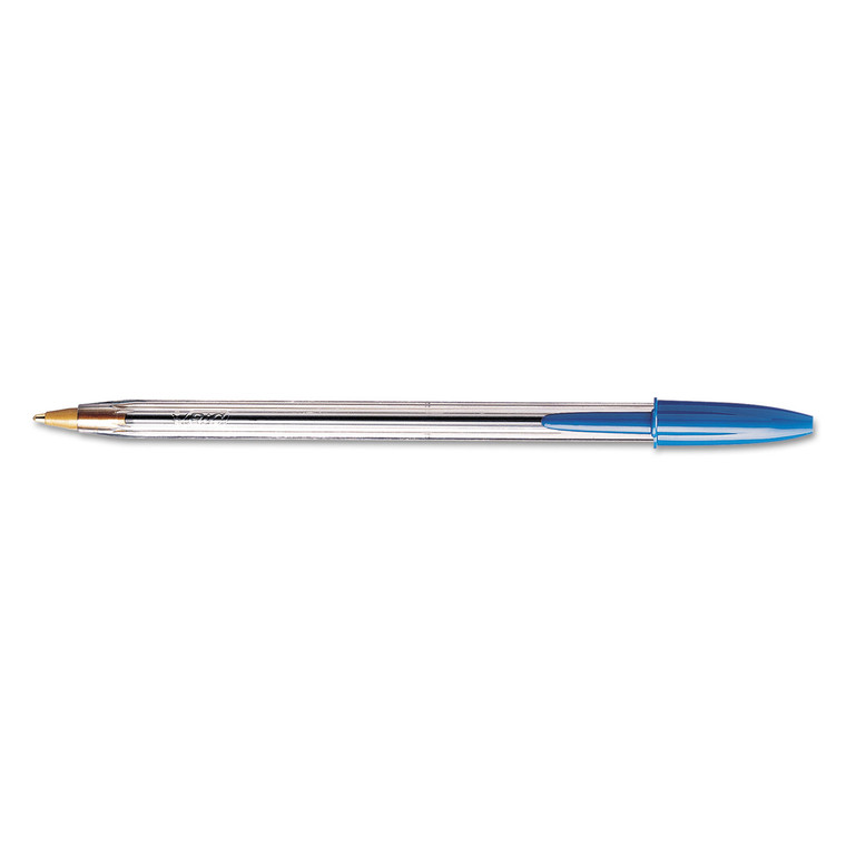 Cristal Xtra Smooth Ballpoint Pen Value Pack, Stick, Medium 1 Mm, Blue Ink, Clear Barrel, 24/pack - BICMS241BE