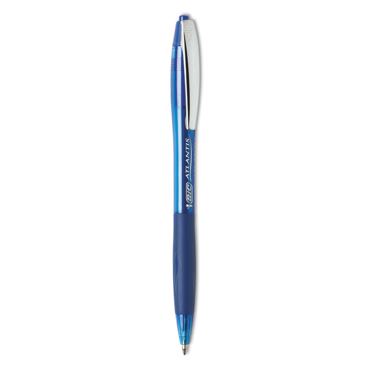 Glide Ballpoint Pen, Retractable, Medium 1 Mm, Blue Ink, Blue Barrel, Dozen - BICVCG11BE