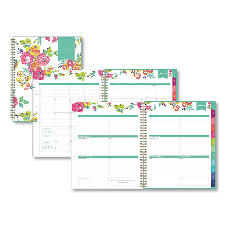 Day Designer Peyton Create-Your-Own Cover Weekly/monthly Planner, Floral Artwork, 11 X 8.5, White, 12-Month (jan-Dec): 2022 - BLS103618