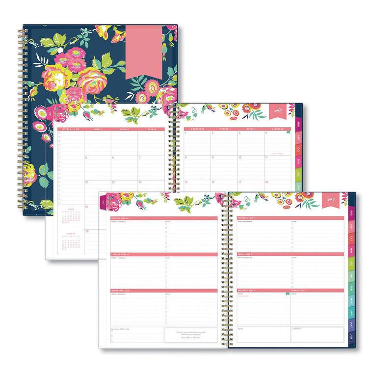 Day Designer Peyton Create-Your-Own Cover Weekly/monthly Planner, Floral, 11 X 8.5, Navy, 12-Month (july-June): 2021-2022 - BLS107924