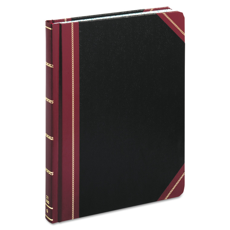 Extra-Durable Bound Book, Single-Page Record-Rule Format, Black/maroon/gold Cover, 10.13 X 7.78 Sheets, 300 Sheets/book - BOR21300R