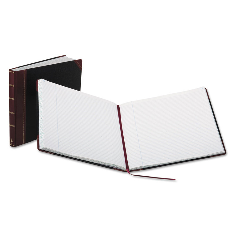 Extra-Durable Bound Book, Single-Page Record-Rule Format, Black/maroon/gold Cover, 14.94 X 12.5 Sheets, 300 Sheets/book - BOR25300R