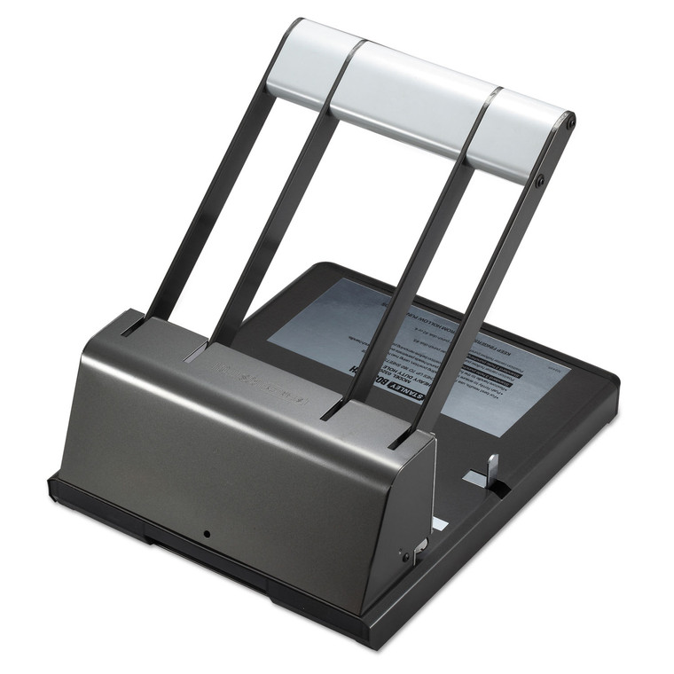 160-Sheet Antimicrobial Protected Xtreme Duty Adjustable Two- To Three-Hole Punch, 9/32" Holes, Black/silver - BOS03200