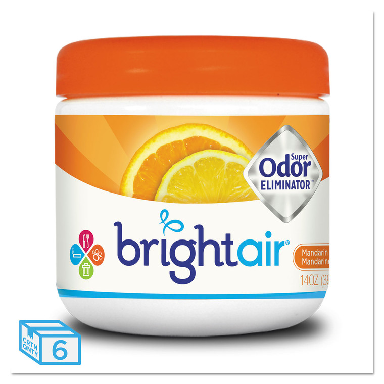 Super Odor Eliminator, Mandarin Orange And Fresh Lemon, 14 Oz Jar, 6/carton - BRI900013CT