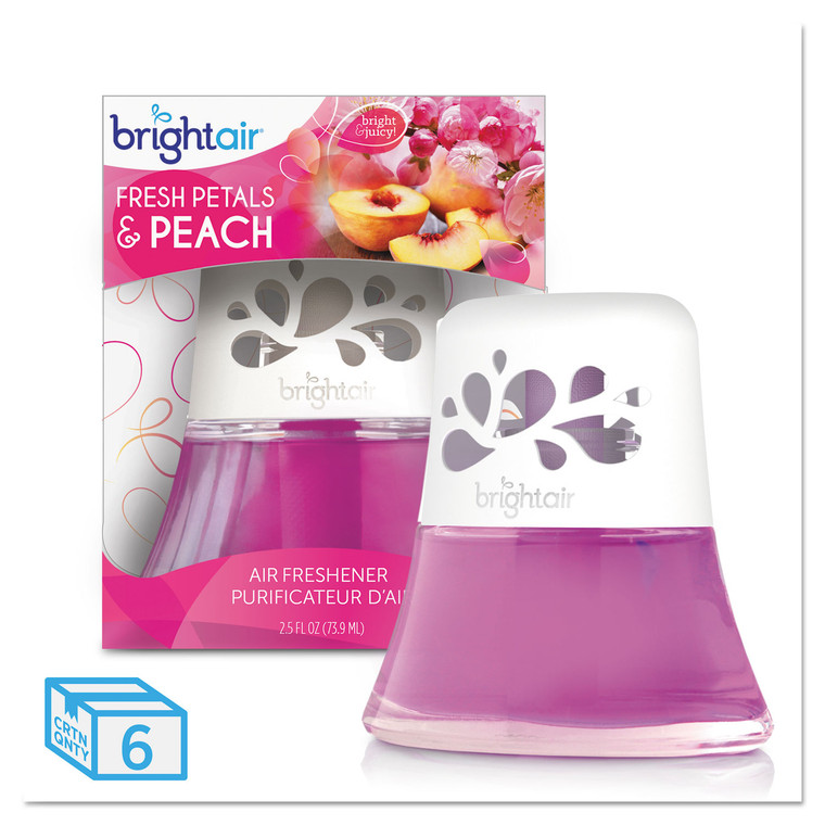 Scented Oil Air Freshener Diffuser, Fresh Petals And Peach, Pink, 2.5 Oz, 6/carton - BRI900134CT