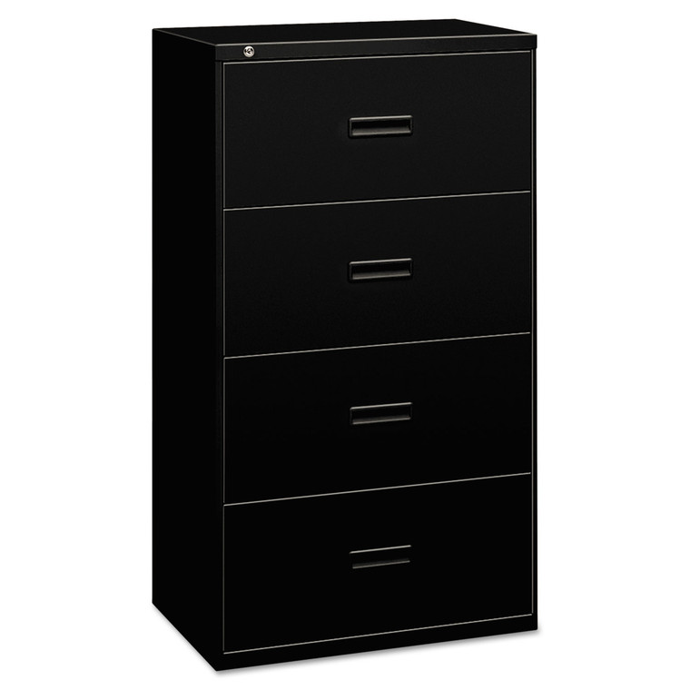 400 Series Lateral File, 4 Legal/letter-Size File Drawers, Black, 30" X 18" X 52.5" - BSX434LP