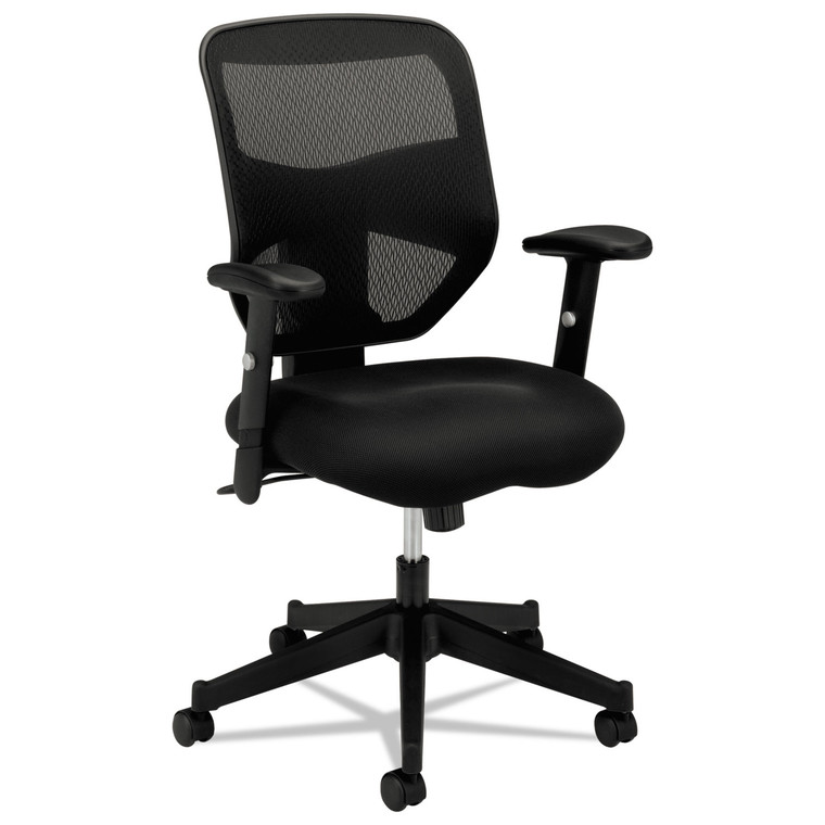 Vl531 Mesh High-Back Task Chair With Adjustable Arms, Supports Up To 250 Lb, 18" To 22" Seat Height, Black - BSXVL531MM10