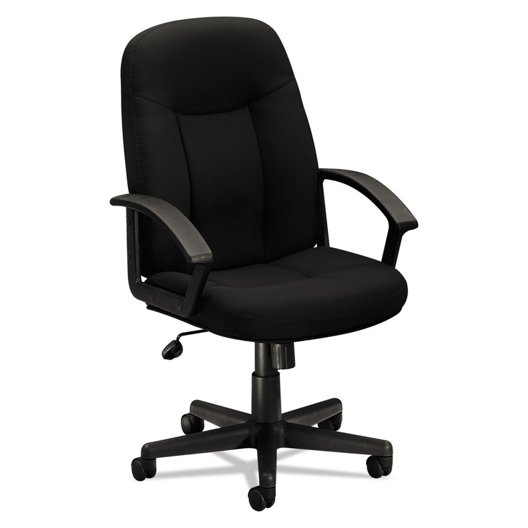 Hvl601 Series Executive High-Back Chair, Supports Up To 250 Lb, 17.44" To 20.94" Seat Height, Black - BSXVL601VA10