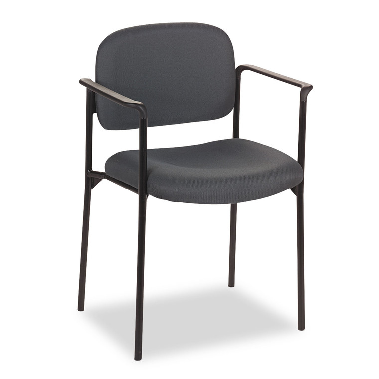 Vl616 Stacking Guest Chair With Arms, Supports Up To 250 Lb, Charcoal Seat/back, Black Base - BSXVL616VA19