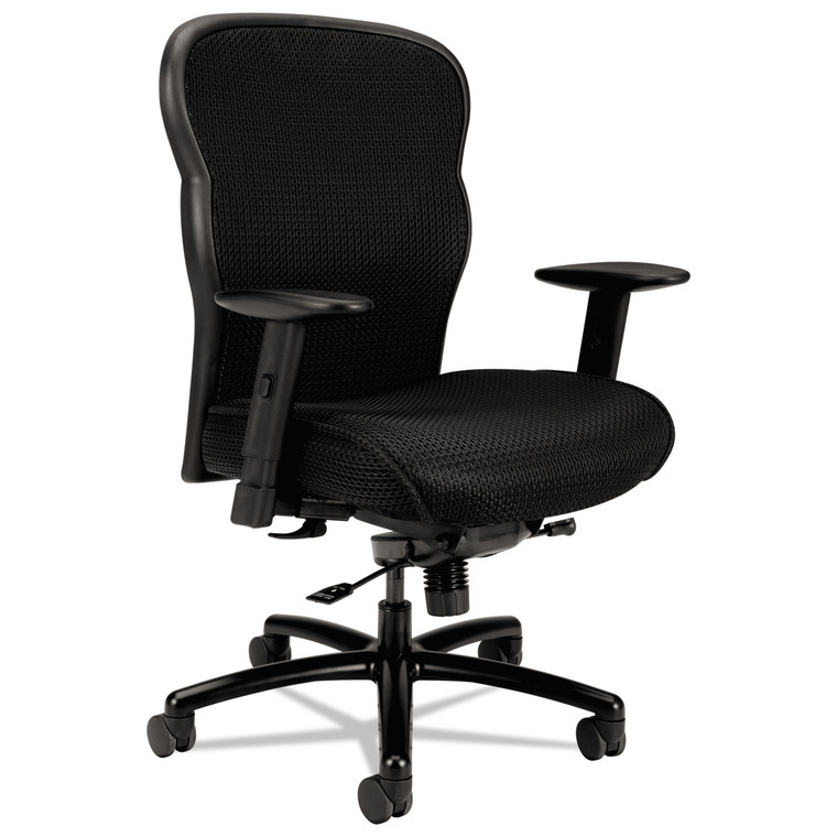 Wave Mesh Big And Tall Chair, Supports Up To 450 Lb, 19.25" To 22.25" Seat Height, Black - BSXVL705VM10