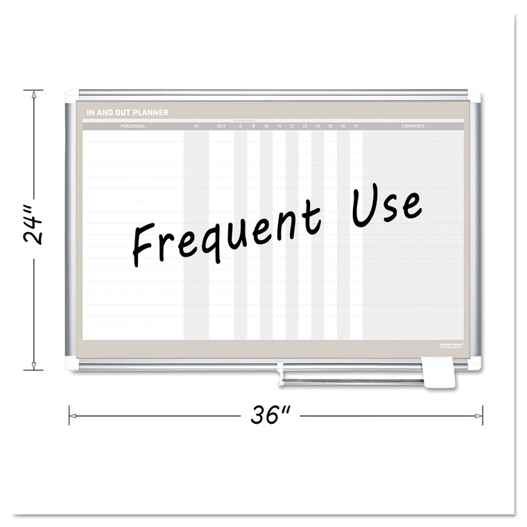 In-Out Magnetic Dry Erase Board, 36x24, Silver Frame - BVCGA01110830