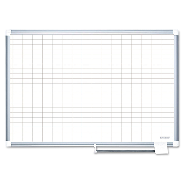 Grid Planning Board, 1 X 2 Grid, 48 X 36, White/silver - BVCMA0592830