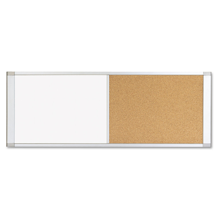 Combo Cubicle Workstation Dry Erase/cork Board, 48x18, Silver Frame - BVCXA42003700