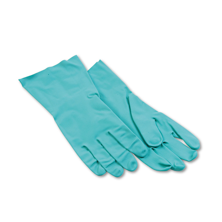 Nitrile Flock-Lined Gloves, Large, Green, Dozen - BWK183L