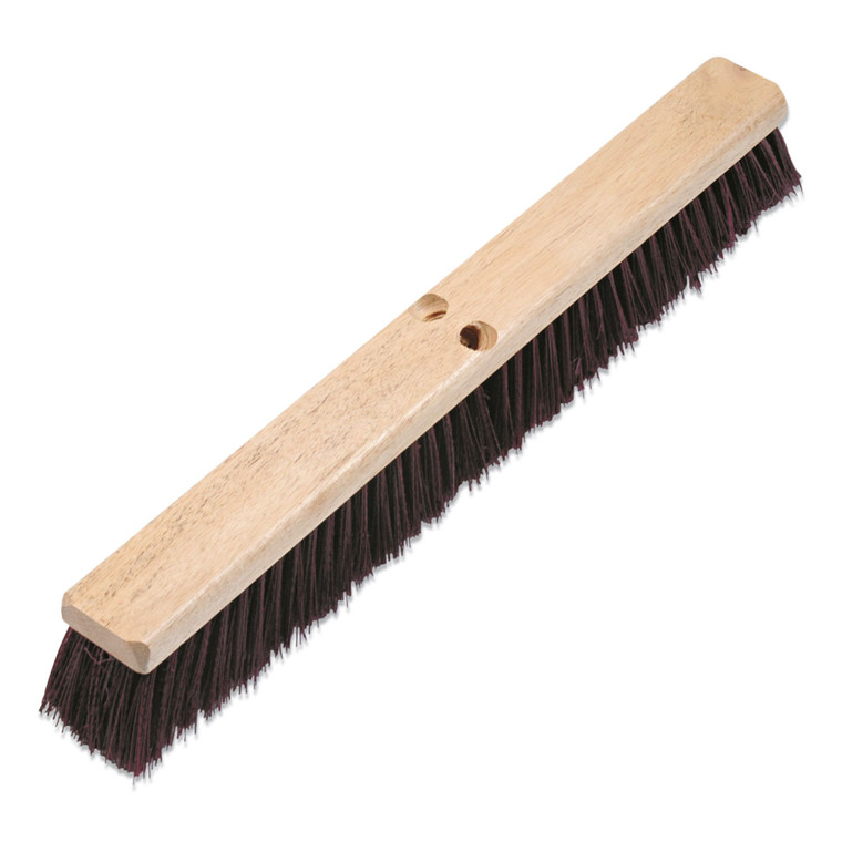 Floor Brush Head, 3.25" Maroon Stiff Polypropylene Bristles, 24" Brush - BWK20324