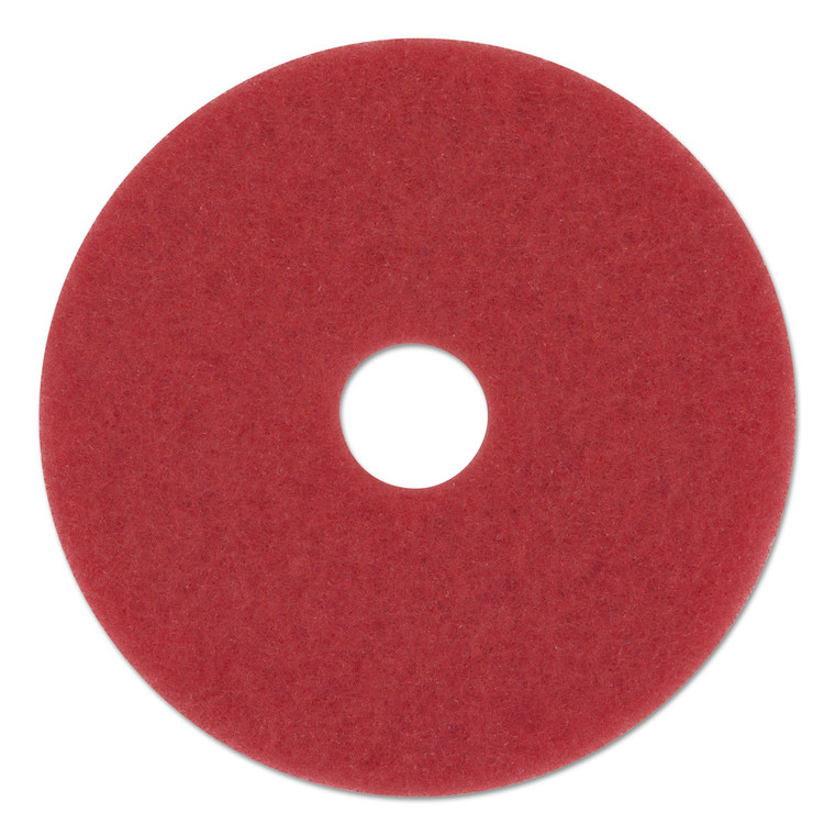 Buffing Floor Pads, 12" Diameter, Red, 5/carton - BWK4012RED