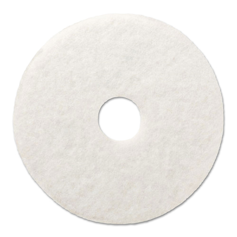 Polishing Floor Pads, 13" Diameter, White, 5/carton - BWK4013WHI