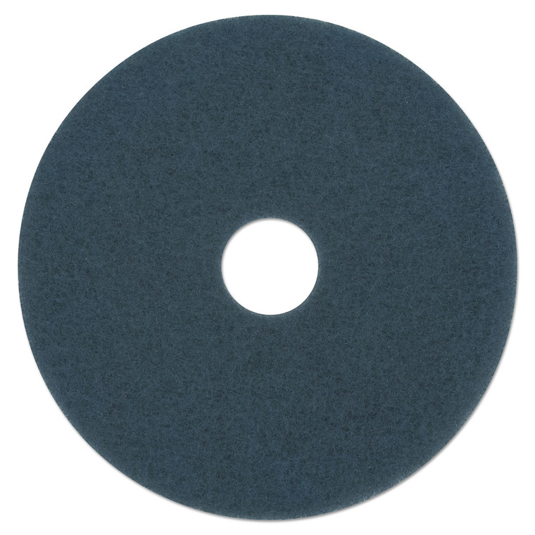 Scrubbing Floor Pads, 14" Diameter, Blue, 5/carton - BWK4014BLU