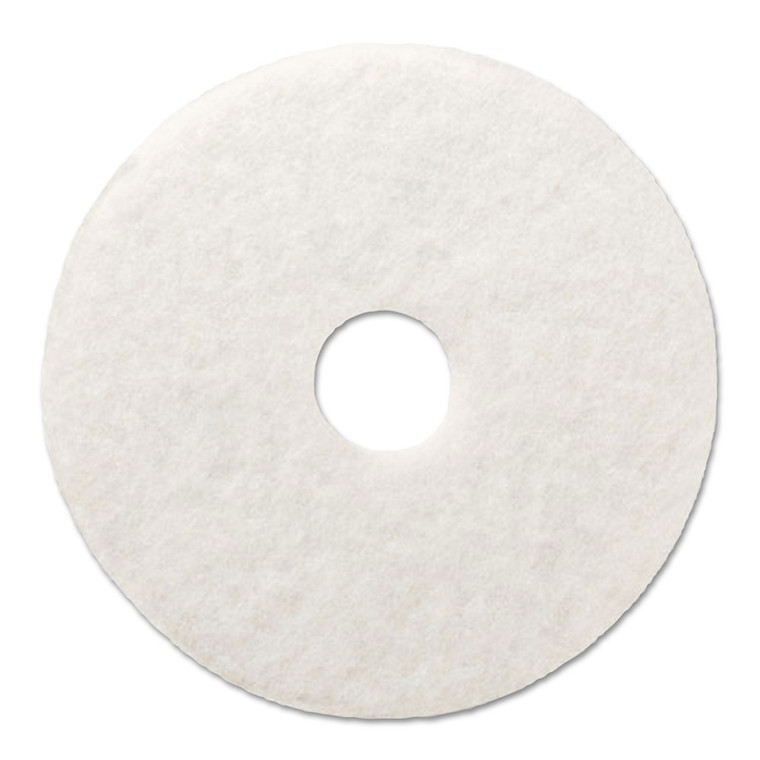 Polishing Floor Pads, 17" Diameter, White, 5/carton - BWK4017WHI